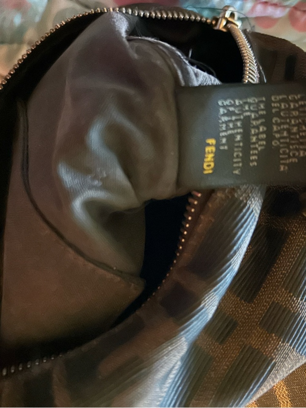 Fendi Zucca Monogram Canvas Handbag in Dark Brown and Black - Picture 7 of 9